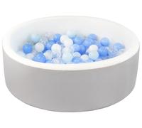 Velinda Piscine à balles Ronde en Cuir écologique avec 200 balles