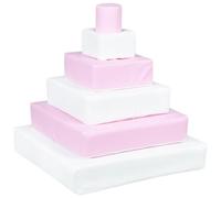 Velinda Pyramide- Lot de 6 Gros Blocs en Mousse pour Le Jeu ou réhabilitation (Couleur: Blanc, Rose (Pastel))