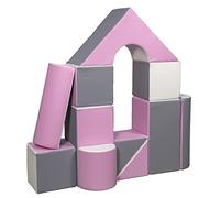 Set De 11 Blocs En Mousse Pour Le Jeu Blanc, Rose, Gris
