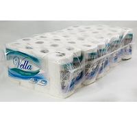 Vella Pack économique de 64 rouleaux de papier toilette - Double épaisseur - Blanc - Fibres en cellulose - 250 feuilles par rouleau