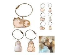 Vellarix Cat Hair Memorial Keychain - Transparent Pet Fur Keepsake Pendant - Cute Cat-Shaped Keyring for Cat Lovers - Mini Hair Storage Bottle Charm(3Pcs-B)