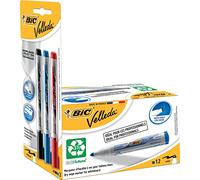 VELLEDA 942235 - Pack de 12 marqueurs tableau blanc et 3 réserves d'encre, couleur BLEU