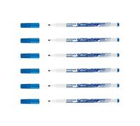 Velleda Lot De 6 Feutres Effaçable À Sec 1721 Pointe Fine Ogive Bleu