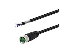 VELLEDQ Industrial Pre-Wired M8 Connector Cable 4-Pin Female A-Coding 3M/10FT PVC Shielded Line