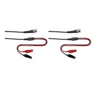 Velleman Câble coaxial, 1 mètre, bnc mâle vers 2 pinces crocodile, 30 VAC/60 VDC, 1 a, connexion rapide, pour tests et mesures (Lot de 2)