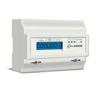Velleman Compteur d'énergie triphasé, compteur électrique triphasé, delesteur electrique triphasé, compteur énergie, kWh, montage rail DIN, affichage LCD, LED, max. 100 A