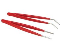 Velleman Ensemble de pincettes de précision, pour travaux électroniques fins, rouge