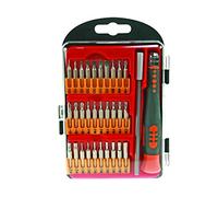 Velleman Ensemble tournevis de précision 32 pcs chrome-molybdène-vanadium non magnétique noir/orange