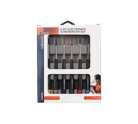 Velleman Ensemble de tournevis de précision, 6 pièces, tête plate/phillips, chrome-vanadium, magnétique, noir