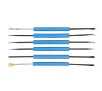 Velleman Kit de nettoyage de soudure 6 pièces, ensemble complet avec couteau, brosses, grattoir, crochets, fourches et pointes, enlever résidus de soudure, nettoyer connexions et entretien station de