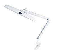 Velleman lampe de bureau LED avec pince, bras articulé, interrupteur marche/arrêt, fonction variateur, 84 LED, 58 cm largeur, 21 W, 6500 K, 2000 lumens, haut CRI, design moderne, blanc