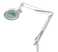 Velleman lampe loupe, avec pince, bras articulé, capuchon de lentille, grossissement 2.25x, blanc