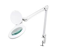 Velleman Lampe loupe avec pince, bras articulé, interrupteur marche/arrêt, ampoule fluorescente (22 W), grossissement 2.25x, pour enfants, adultes, personnes âgées, lecture, broderie diamant, loisirs,