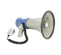 Velleman Mégaphone 25W avec sirène, Son sifflet, Micro détachable, réglage du Volume, Sangle, Design ABS Portable, portée 500m, Niveau sonore 92dB, Gris/Noir/Bleu
