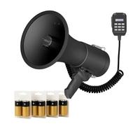 Velleman Mégaphone Puissant de 50 W avec sirène intégrée, Porte Voix, Enregistrement de 700 Secondes, réglage du Volume, Bluetooth, Micro à Main et Port USB, portée : Max. 1200 m, Noir Mat