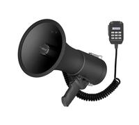 Velleman Mégaphone Puissant de 50 W avec sirène intégrée, Porte Voix, Enregistrement de 700 Secondes, réglage du Volume, Bluetooth, Micro à Main et Port USB, portée : Max. 1200 m, Noir Mat