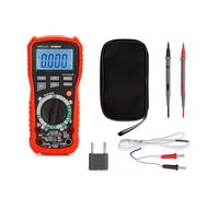 Velleman Multimètre numérique, sans contact, pour la mesure de courant CA/CC, tension CA/CC, résistance, fréquence, température, continuité avec maintien des données, fonction REL, cordons de mesure
