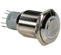 Bouton-poussoir métallique rond spdt 1no 1nc - anneau blanc
