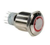 Velleman R1600r Spdt 1 NO 1 NC rond en métal Anneau Rouge Push Button, Multicolore