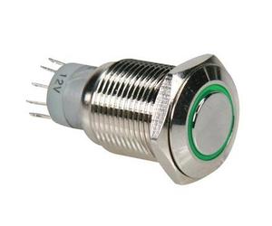 Velleman R1610g Spdt 1 NO 1 NC ronde en métal Vert Bague Switch, Multicolore