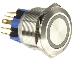 Velleman R2000 Dpst On-Off 1 NO 1 NC Plat Bouton poussoir en acier inoxydable, Multicolore