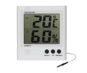 Velleman Thermo-/hygromètre digital, grand écran LCD, température et humidité intérieures, indicateur de batterie, fonction mémoire, alarme de point de congélation