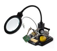 Velleman Troisième main multifonctionnelle avec loupe et accessoires de soudage, Idéal pour