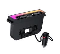 Vellhezy Concentrateur USB pour Tesla Model Y Juniper 2025-2026 et Model 3 Highland 2024-2025, charge rapide USB-C 120 W avec câbles rétractables, 2 ports RVB intégrés pour console centrale