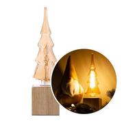 Vellight Ensemble de lampes décoratives pour le salon - Ampoule LED pour sapin de Noël (E27, filament doré, 25 000 heures) avec pied de lampe cubique et interrupteur à câble - Luminaire de décoration