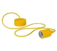 Vellight Suspension en silicone avec cordon textile, 100 cm, réglable en hauteur, E27, jaune