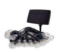Vellight solar LED, guirlande lumineuse, 15 m, 15 ampoules LED, white warm, câble noir, pour intérieur et extérieur, modulateur, solar energy