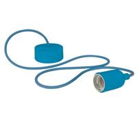 Vellight Suspension en silicone avec cordon textile, 100 cm, réglable en hauteur, E27, bleu