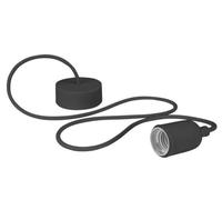 Vellight Suspension en silicone avec cordon textile, 100 cm, réglable en hauteur, E27, noir