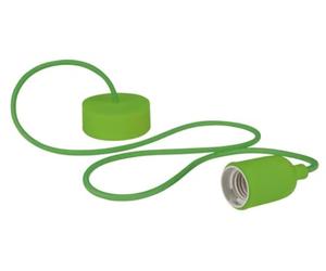 Vellight Suspension en silicone avec cordon textile, 100 cm, réglable en hauteur, E27, vert