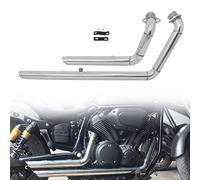 VELLOW Moto pour Y&amaha V-Star XV950 Boulon XVS950 XV 950 Toutes Les Années Système D'échappement Tuyau avec Silencieux Silencieux Amovible en Acier Inoxydable Décorer (Color : Chrome)