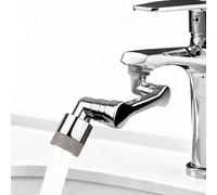 VELLUSTRA Aérateur de Robinet, Mousseur Robinet de Rallonge Rotatif Pivotant à 1080°, Extension Robinet Avec 2 Modes Pulvérisation, pour évier de Salle de Bain, évier de Cuisine, Argent