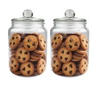 VELLUSTRA Bocaux en Verre Bocal Avec Couvercle,2 Bocaux de Stockage en Verre Transparent, 2 litres Bocaux Rangemen, Durchmesser 21 cm, Höhe 33 cm Idéal Multifonction, Conservation et Stockage