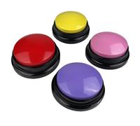 VELLUSTRA Bouton Parlant D'entraînement, Lot de 4 Buzzer Enregistrable, Boutons de Communication pour Chien avec Enregistrement de 30 Secondes, pour lEntraînement au Animaux Communication Enregistrée