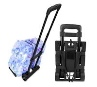 VELLUSTRA Diable Pliant en Aluminium, 65KG Capacité, Langer Teleskopgriff 95.5 cm, Abmessungen Platetform 35 * 36cm, Diable Pliable, Léger Résistant pour Déménagement, Coursiers, Voyages