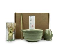 VELLUSTRA Matcha Kit, Traditionnel Japonais Chasen Avec Cuillere Matcha, Bol Matcha Bec Verseur Fouet a Matcha, Support de Fouet à Matcha, pour La Accessoire de Cérémonie du Thé, La Boisson