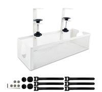 VELLUSTRA Organisateur de Cable Management Panier Plateau de Gestion de Câble sous Le Bureau, Range Cable Management Bureau sans Perçage Boite de Gestion des Câbles, Idéal pour le Home et les Espaces