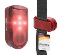 VELMIA Lampe Running Lot de 2 - Lampe Clip Ultra-Visible Pour Enfants-Sacs, Poussettes, Avec 6 Modes & Mémoire - Lampe Footing Fixation Par Clip Anti-casse Et Bande auto-agrippante Incluse