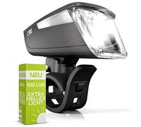 VELMIA Lumiere Velo LED Puissante - Lampe Velo Avant 15/30/70/100 LUX + Mode Auto - Rechargeable Via USB-C 12h Autonomie, Étanche IPX4 avec Indicateur LED Frontal - Eclairage Velo Montage sans Outil