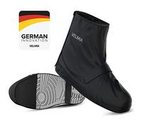 VELMIA Protection contre la pluie pour chaussures de vélo avec matériau réfléchissant et pointe renforcée | Couvre-chaussures imperméables noir pour vélo