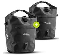 Velmia Sac de Vélo pour Porte-Bagages | Panier Durable avec Poignées Pratiques avec Réflecteurs Très Visibles | Sac de Vélo 100% Waterproof pour Porter Les Bagages, Paniers pour Vélo Attachables