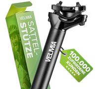 VELMIA Sattelstütze 27.2-31.6mm - Einfache Montage & Höhenverstellung - Stange für Fahrradsattel aus Aluminium - Für E-Bikes, MTB, Trekking - Langlebige & Zuverlässige sattelstange mit Federung