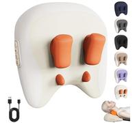 Velmores Pillow Neck & Shoulder Massager, Velmores 6D Massager With Hot Compress, Four Titanium Massage Nodes, Three Modes and Strengths, Deeply Relax for Neck, Legs (White)