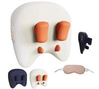 Velmores-Pillow Neck & Shoulder Massager, Velmores 6d Neck Massager with Hot Compress, Three Modes and Strengths, Shoulder, Legs (white orange)