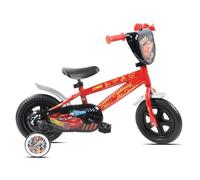 Vélo 10'' enfant CARS de Disney avec plaque avant décorative, garde boues, carter, roues bâtons & 2 stabilisateurs