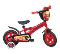 Disney Vélo 10'' Enfant Cars/MC Queen avec Plaque Avant décorative, Garde Boue, Carter, Roues bâtons & 2 stabilisateurs
